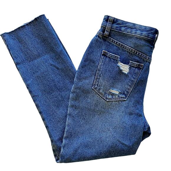 Sam Edelman The Stiletto Straight Jeans High Rise Straight Crop Raw Hem 2/26 - Picture 4 of 12